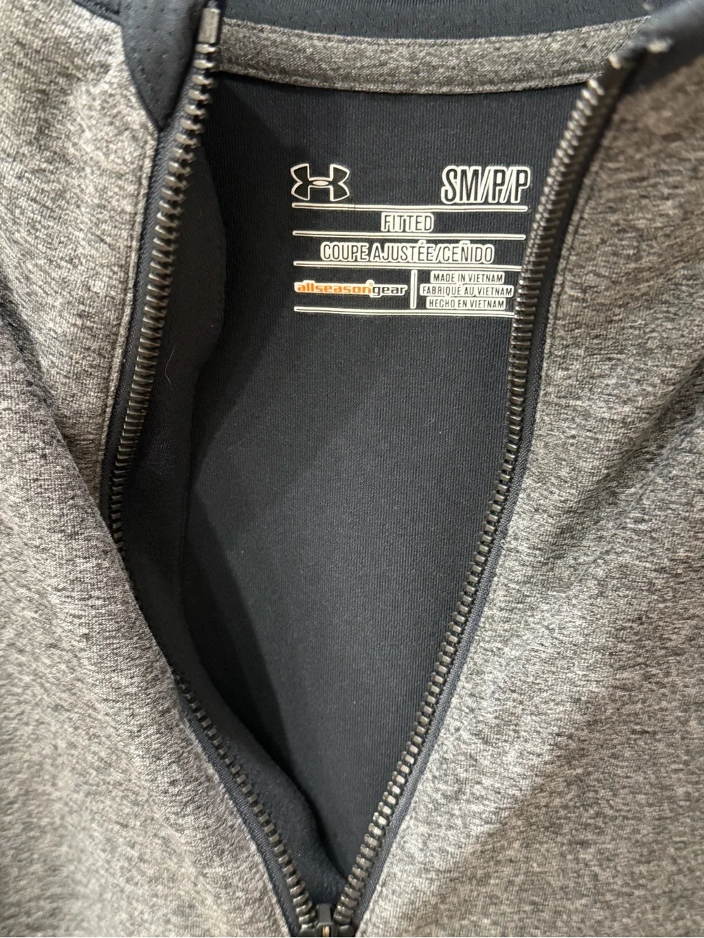 Under Armour Grey and Black Half-Zip Training Top